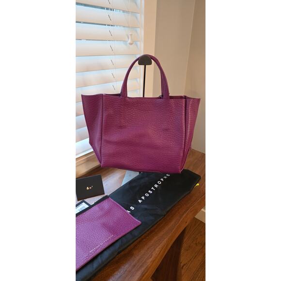 Ampersand as Apostrophe Half Tote Deep Magenta Buffalo Leather NWT - Picture 3 of 8